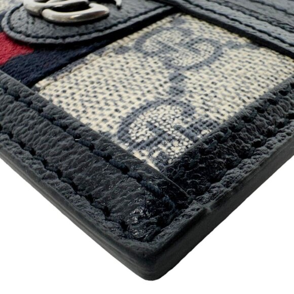 Gucci  Ophidia GG Canvas Card Case Navy Blue 523159 - Picture 8 of 13
